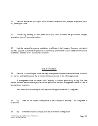 Form U-7 Small Company Offering Registration (Scor) Form - Idaho, Page 11