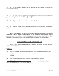 Form U-7 Small Company Offering Registration (Scor) Form - Idaho, Page 14