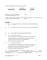 Form U-7 Small Company Offering Registration (Scor) Form - Idaho, Page 16