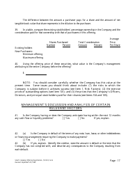 Form U-7 Small Company Offering Registration (Scor) Form - Idaho, Page 17