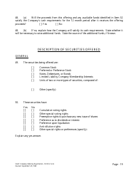 Form U-7 Small Company Offering Registration (Scor) Form - Idaho, Page 19