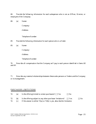 Form U-7 Small Company Offering Registration (Scor) Form - Idaho, Page 23