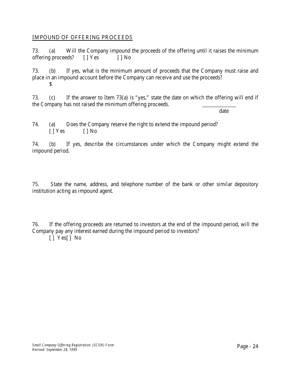 Form U-7 Small Company Offering Registration (Scor) Form - Idaho, Page 24