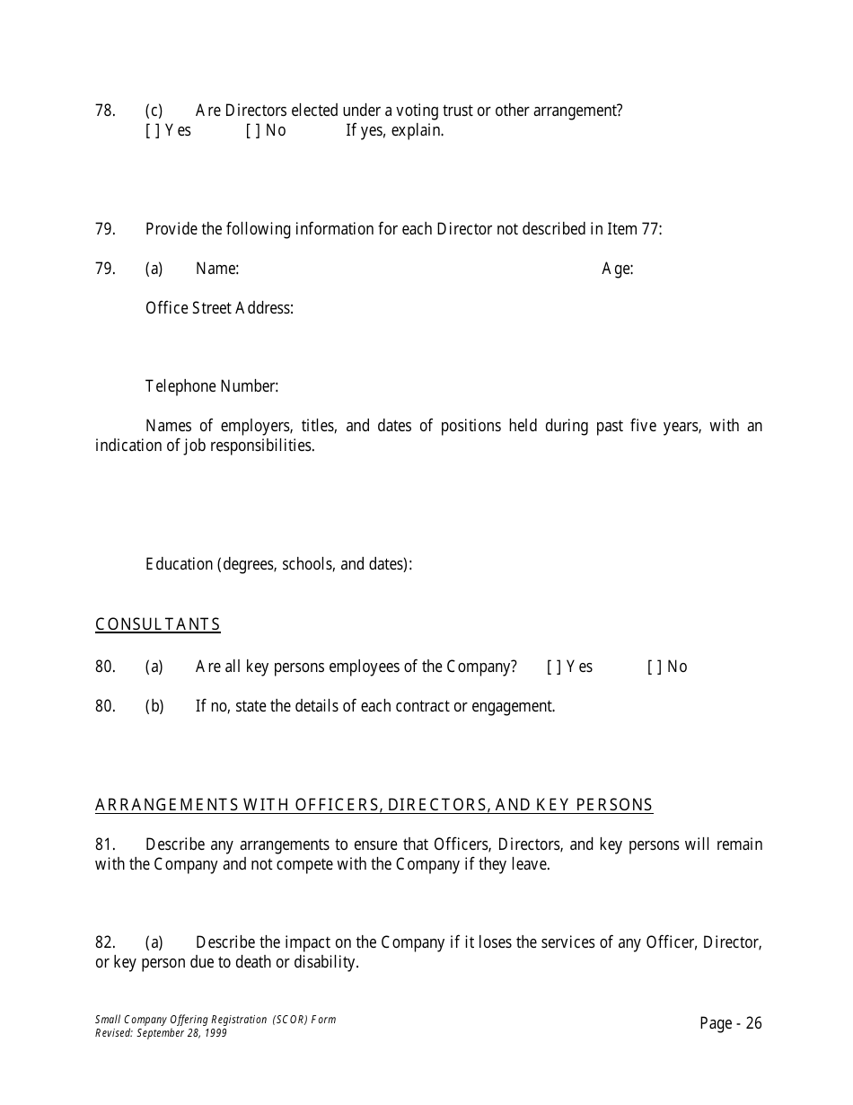 Form U-7 Small Company Offering Registration (Scor) Form - Idaho, Page 26
