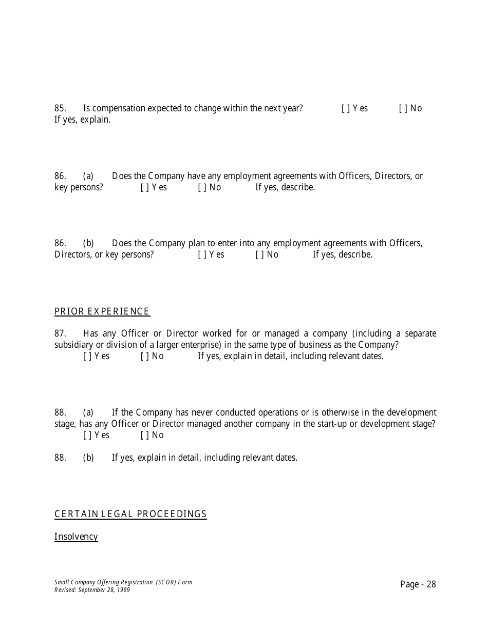Form U-7 Small Company Offering Registration (Scor) Form - Idaho, Page 28