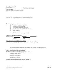 Form U-7 Small Company Offering Registration (Scor) Form - Idaho, Page 2
