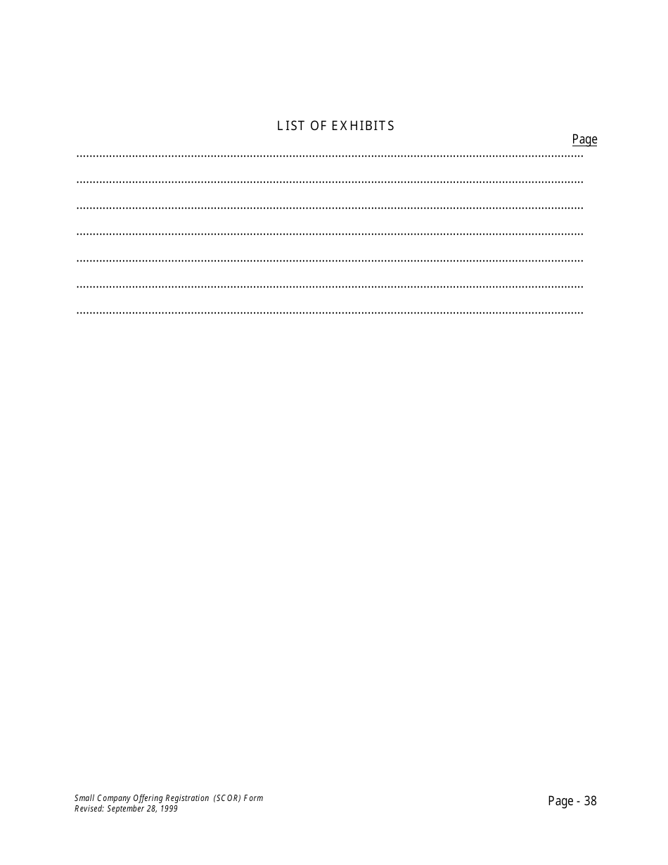 Form U-7 Small Company Offering Registration (Scor) Form - Idaho, Page 38