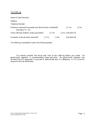 Form U-7 Small Company Offering Registration (Scor) Form - Idaho, Page 3