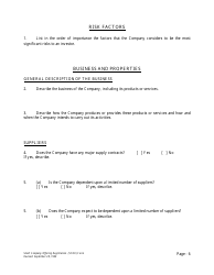 Form U-7 Small Company Offering Registration (Scor) Form - Idaho, Page 6