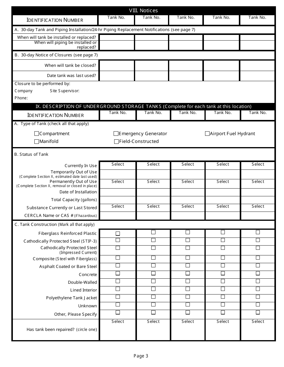 Notification for Underground Storage Tank Systems - Idaho, Page 3