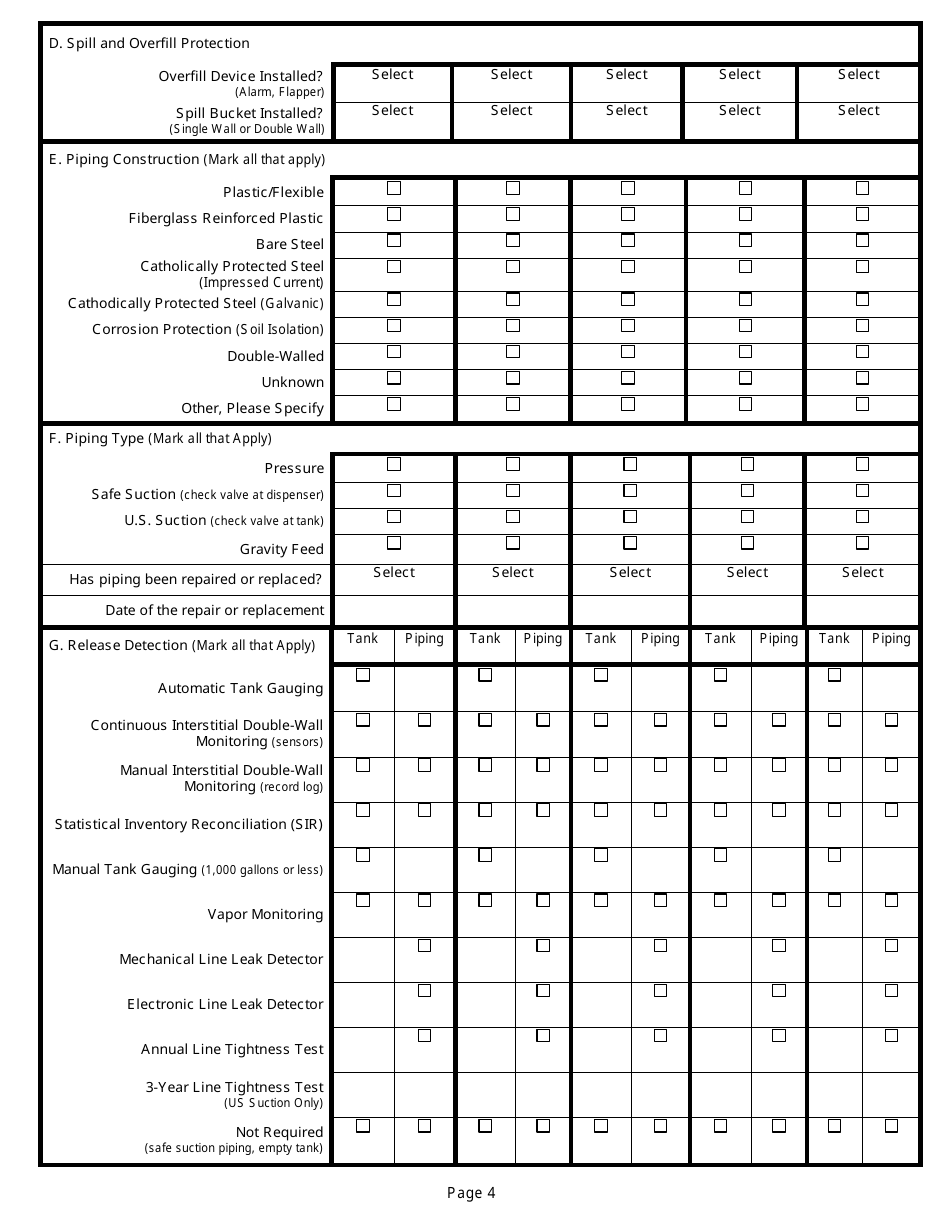 Notification for Underground Storage Tank Systems - Idaho, Page 4