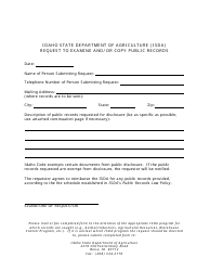 Document preview: Request to Examine and/or Copy Public Records - Idaho