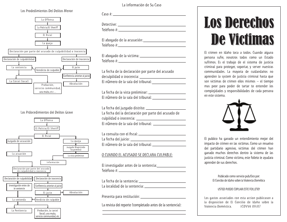 Los Derechos De Victimas - Idaho (Spanish), Page 1