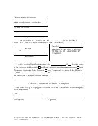 Document preview: Affidavit of Mailing Pursuant to Order for Publication of Summons - Idaho