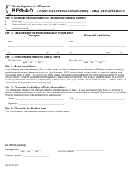 Document preview: Form REG-4-D Financial Institution Irrevocable Letter of Credit Bond - Illinois