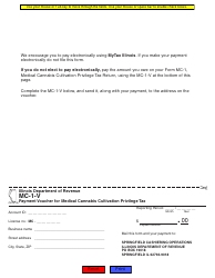 Document preview: Form MC-1-V Payment Voucher for Medical Cannabis Cultivation Privilege Tax - Illinois