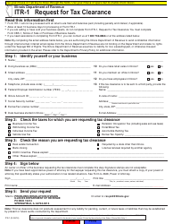 Form ITR-1 Itr-1 Request for Tax Clearance - Illinois
