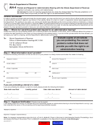 Document preview: Form AH-4 Protest and Request for Administrative Hearing With the Illinois Department of Revenue - Illinois