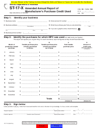 Form 164 (ST-17-X) Amended Annual Report of Manufacturer&#039;s Purchase Credit Used - Illinois