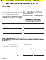 Document preview: Form EAR-14 Format for Filing a Protest for Income Tax - Illinois