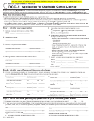 Form RCG-1 Application for Charitable Games License - Illinois