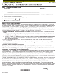 Document preview: Form RC-25-C Distributor's Confidential Report - Illinois