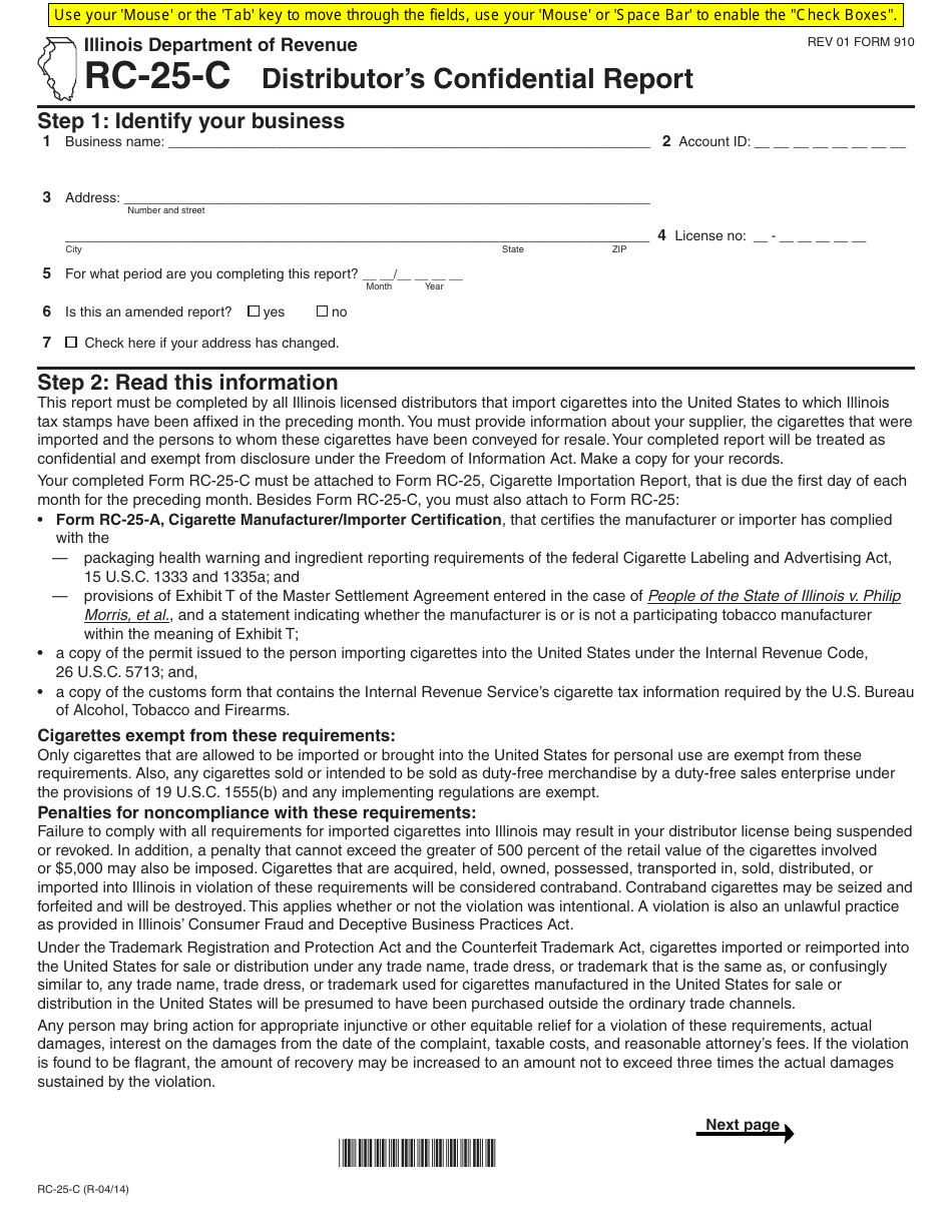 Form RC-25-C - Fill Out, Sign Online and Download Fillable PDF ...