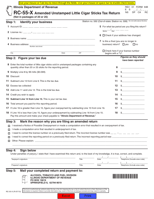 Form 94B (RC-55-X)  Printable Pdf