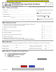 Document preview: Form 94A (RC-55) Unstamped Little Cigar Sticks Tax Return - Illinois