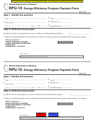 Form RPU-10 Energy Efficiency Program Payment Form - Illinois