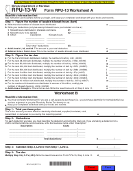 Form RPU-13-W Form Rpu-13 Worksheet a and Worksheet B - Illinois