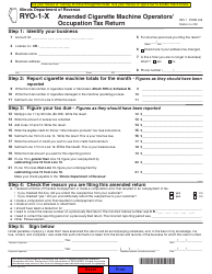 Document preview: Form 948 (RYO-1-X) Amended Cigarette Machine Operators' Occupation Tax Return - Illinois