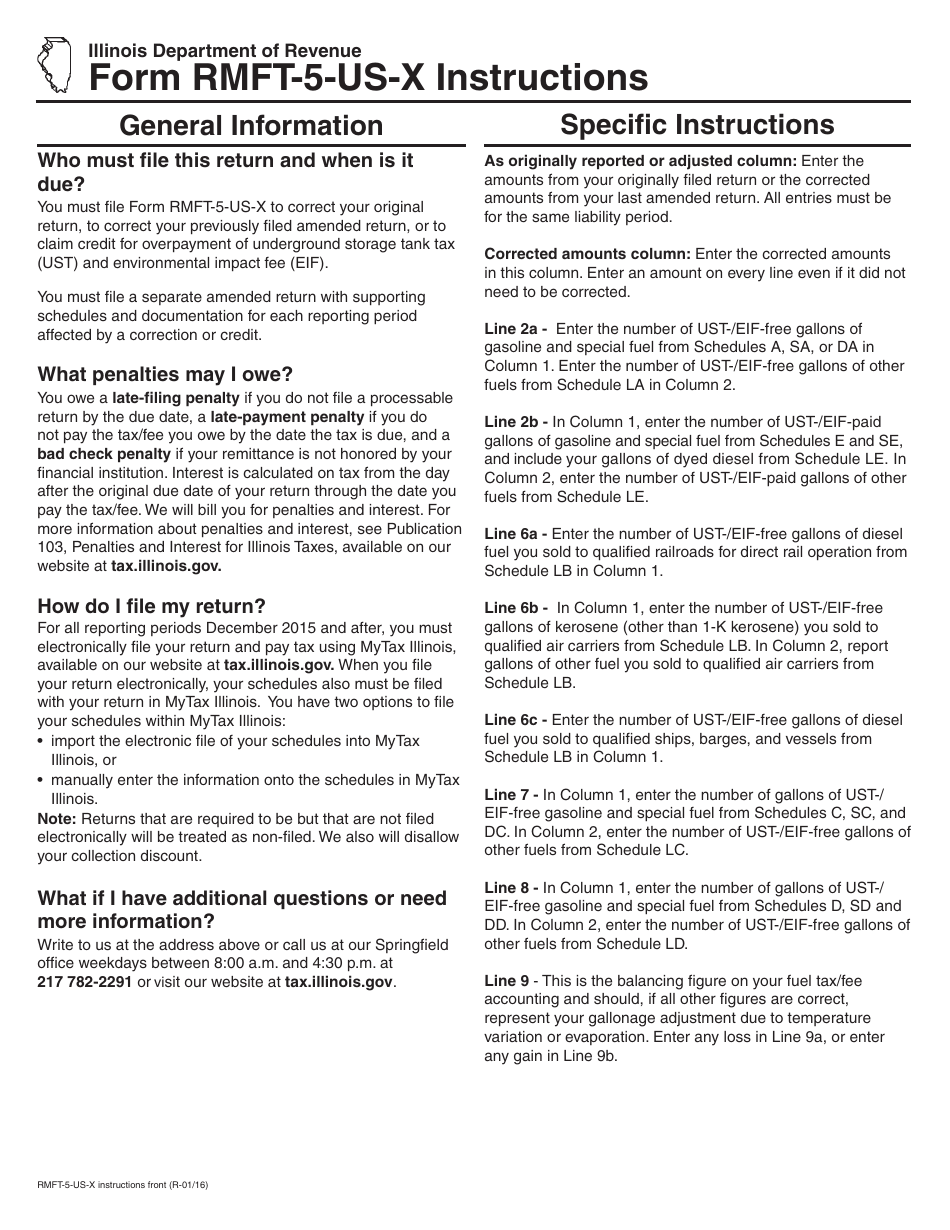Download Instructions for Form RMFT5USX Amended Return/Claim for