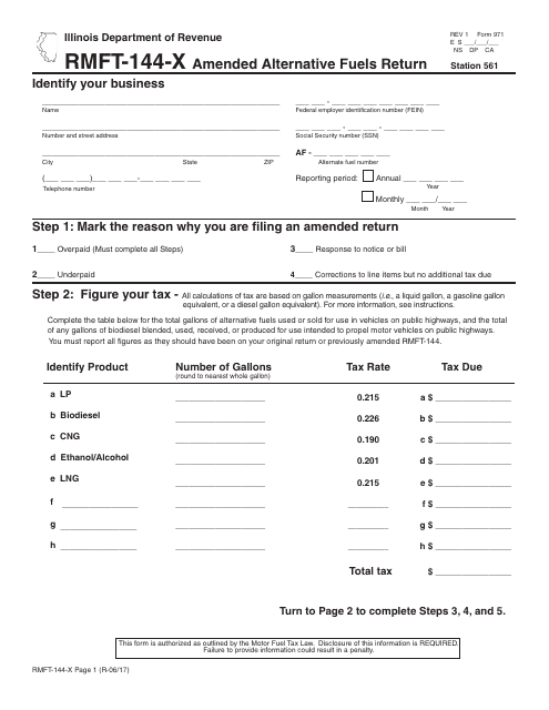 Form RMFT 144 X Download Printable PDF Or Fill Online Amended 