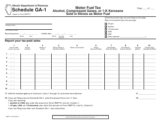 Document preview: Form RMFT-112 Schedule GA-1 Alcohol, Compressed Gases, or 1-k Kerosene Sold in Illinois as Motor Fuel - Illinois
