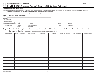Document preview: Form RMFT-22 Common Carrier's Report of Motor Fuel Delivered - Illinois