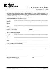 Form IL406-1537 &quot;Waste Management Plan Certification Form&quot; - Illinois