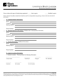 Form IL406-1536 Livestock Waste Lagoon Registration Application - Illinois