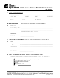 Form IL406-1623 &quot;Non-lagoon Livestock Waste Handling Facility Application&quot; - Illinois