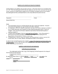 Form IL442-0290 Sample Verified Response for Housing Charges - Illinois, Page 2