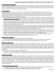 Formulario CIS-H Forma De Informacion Del Demandante Tramites De Vivienda O Bienes Raices - Illinois (Spanish), Page 3