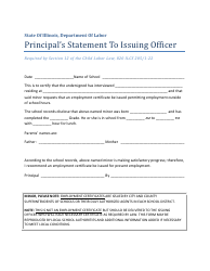 &quot;Principal's Statement to Issuing Officer&quot; - Illinois