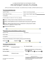 Form IL497-0002 &quot;Application for Veterans' Children Educational Opportunities&quot; - Illinois