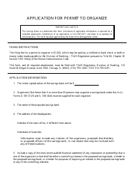Form IL505-0381 Application for Permit to Organize - Illinois