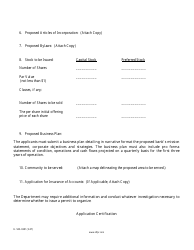 Form IL505-0381 Application for Permit to Organize - Illinois, Page 2