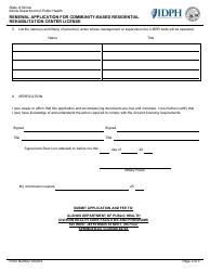 Form XXXXX Renewal Application for Community-Based Residential Rehabilitation Center License - Illinois, Page 2