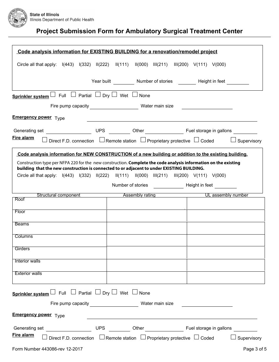 Form 443086 Project Submission Form for Ambulatory Surgical Treatment Center - Illinois, Page 3