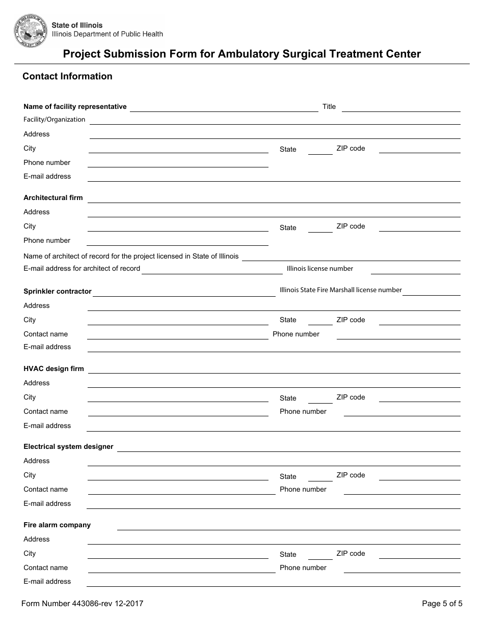 Form 443086 Project Submission Form for Ambulatory Surgical Treatment Center - Illinois, Page 5