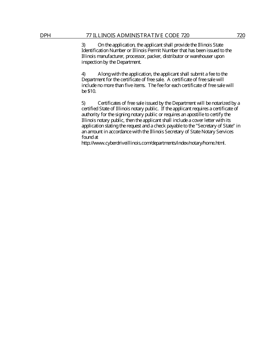 Certificate of Free Sale Request Form - Illinois, Page 7