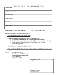 Certificate of Free Sale Request Form - Illinois, Page 9